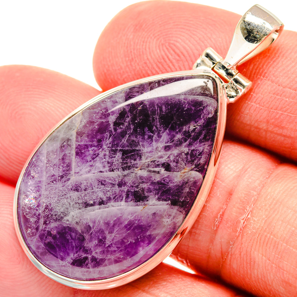 Chevron Amethyst Pendants handcrafted by Anasilvercos - PD22904