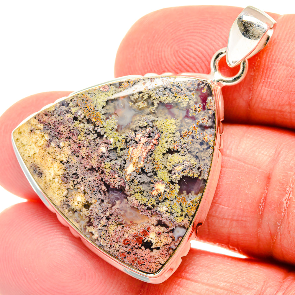 Indonesian Plume Agate Pendants handcrafted by Anasilvercos - PD22923