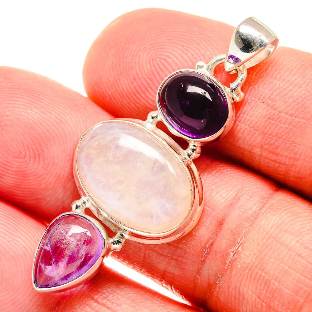 Rainbow Moonstone Pendants handcrafted by Anasilvercos - PD22925