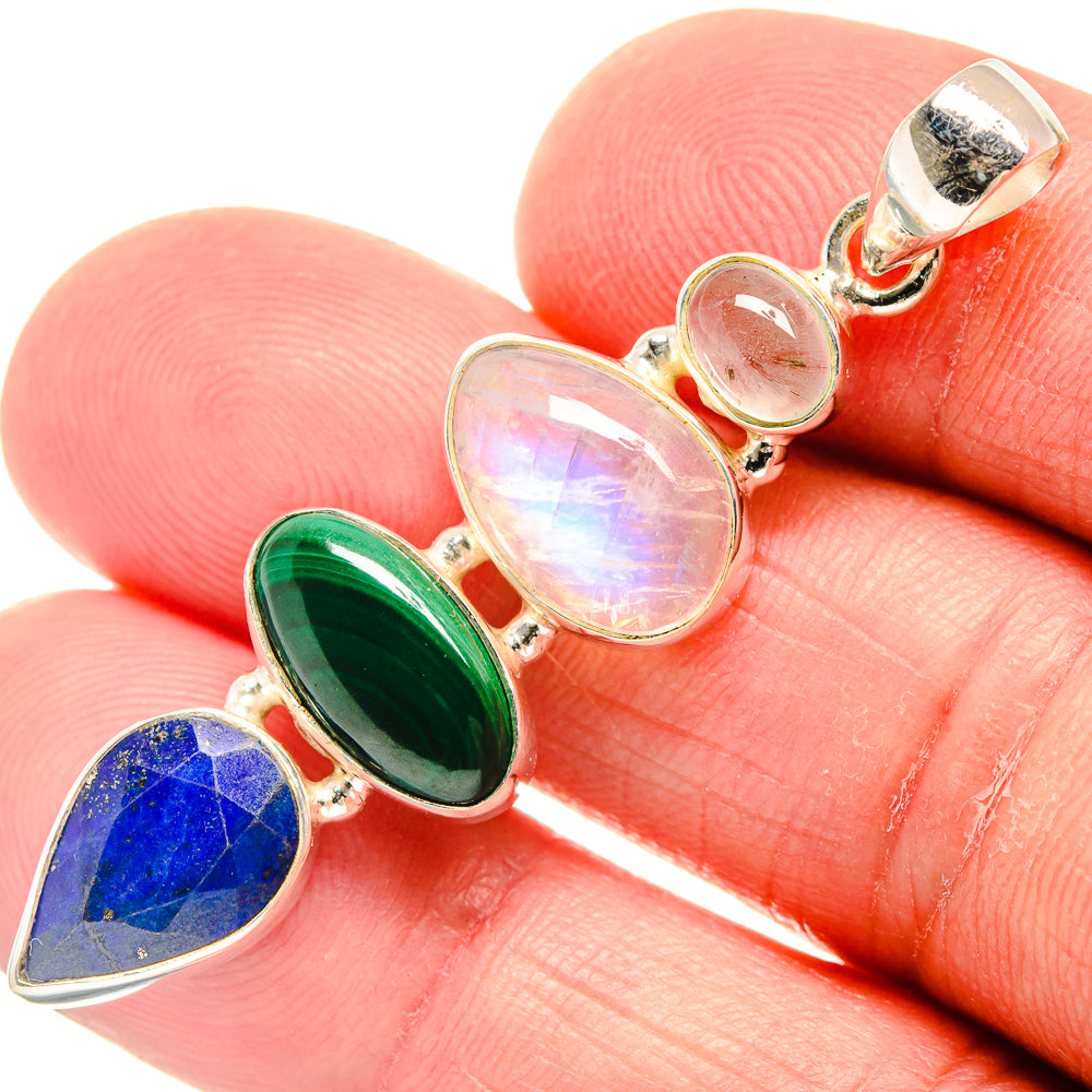 Rainbow Moonstone Pendants handcrafted by Anasilvercos - PD22931