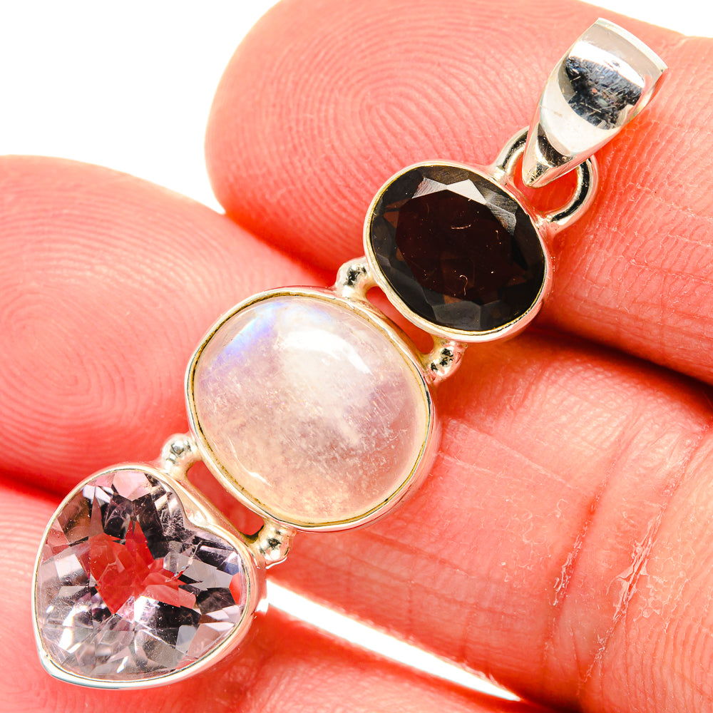Rainbow Moonstone Pendants handcrafted by Anasilvercos - PD22937