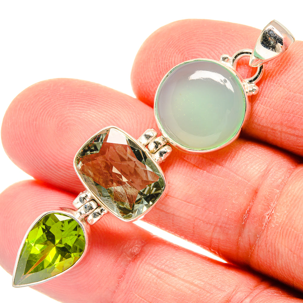 Aqua Chalcedony Pendants handcrafted by Anasilvercos - PD22941