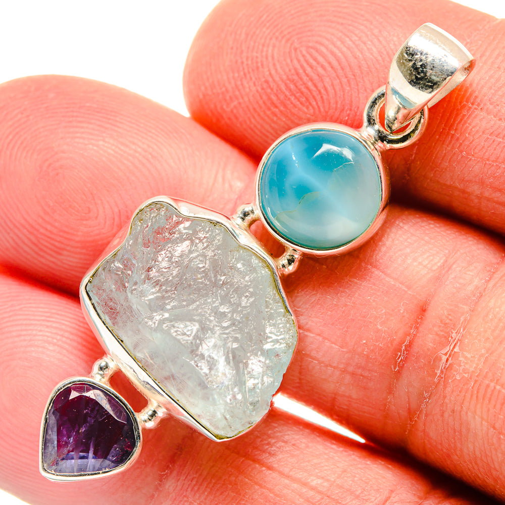 Aquamarine Pendants handcrafted by Anasilvercos - PD22946