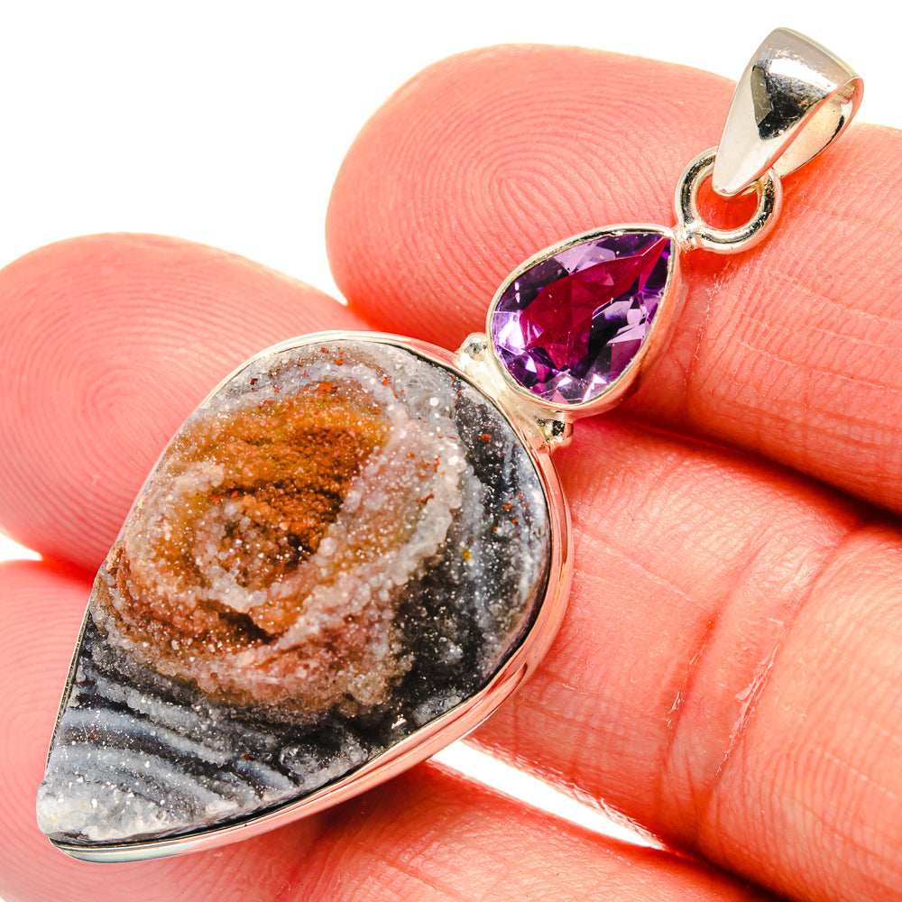 Desert Druzy Pendants handcrafted by Anasilvercos - PD23001