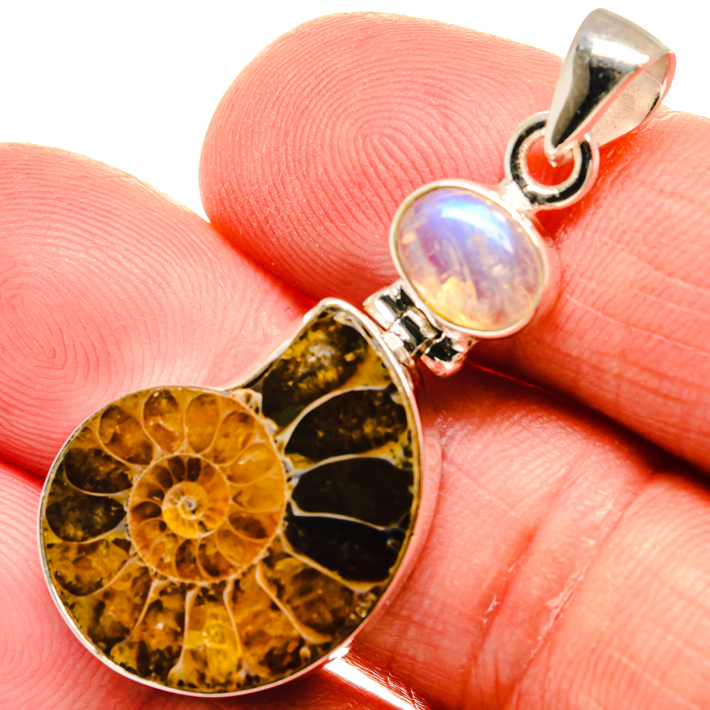 Ammonite Fossil Pendants handcrafted by Anasilvercos - PD23009