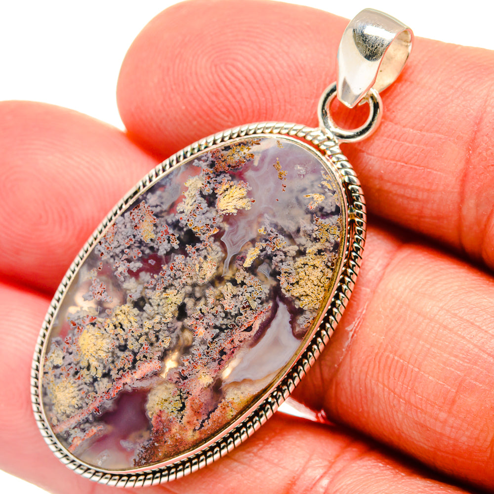 Indonesian Plume Agate Pendants handcrafted by Anasilvercos - PD23029
