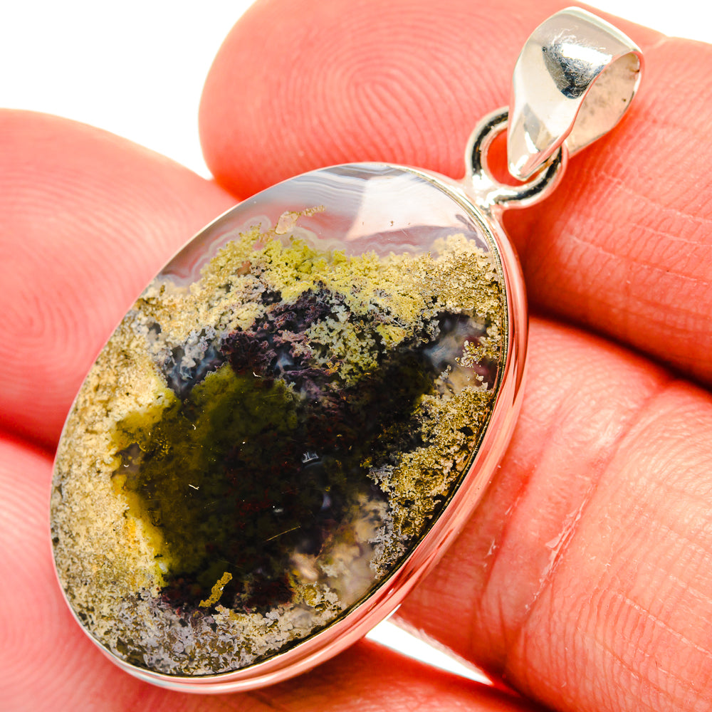 Indonesian Plume Agate Pendants handcrafted by Anasilvercos - PD23030
