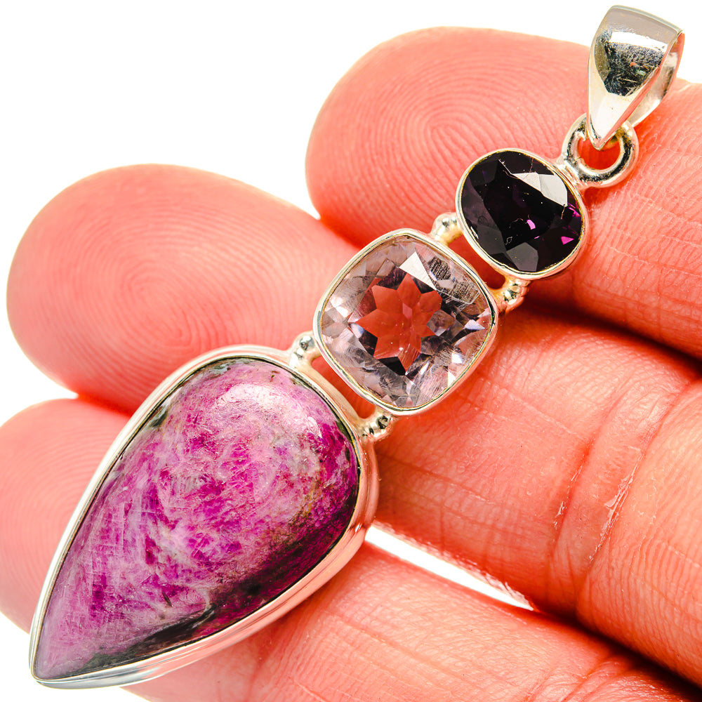 Ruby Fuchsite Pendants handcrafted by Anasilvercos - PD23058