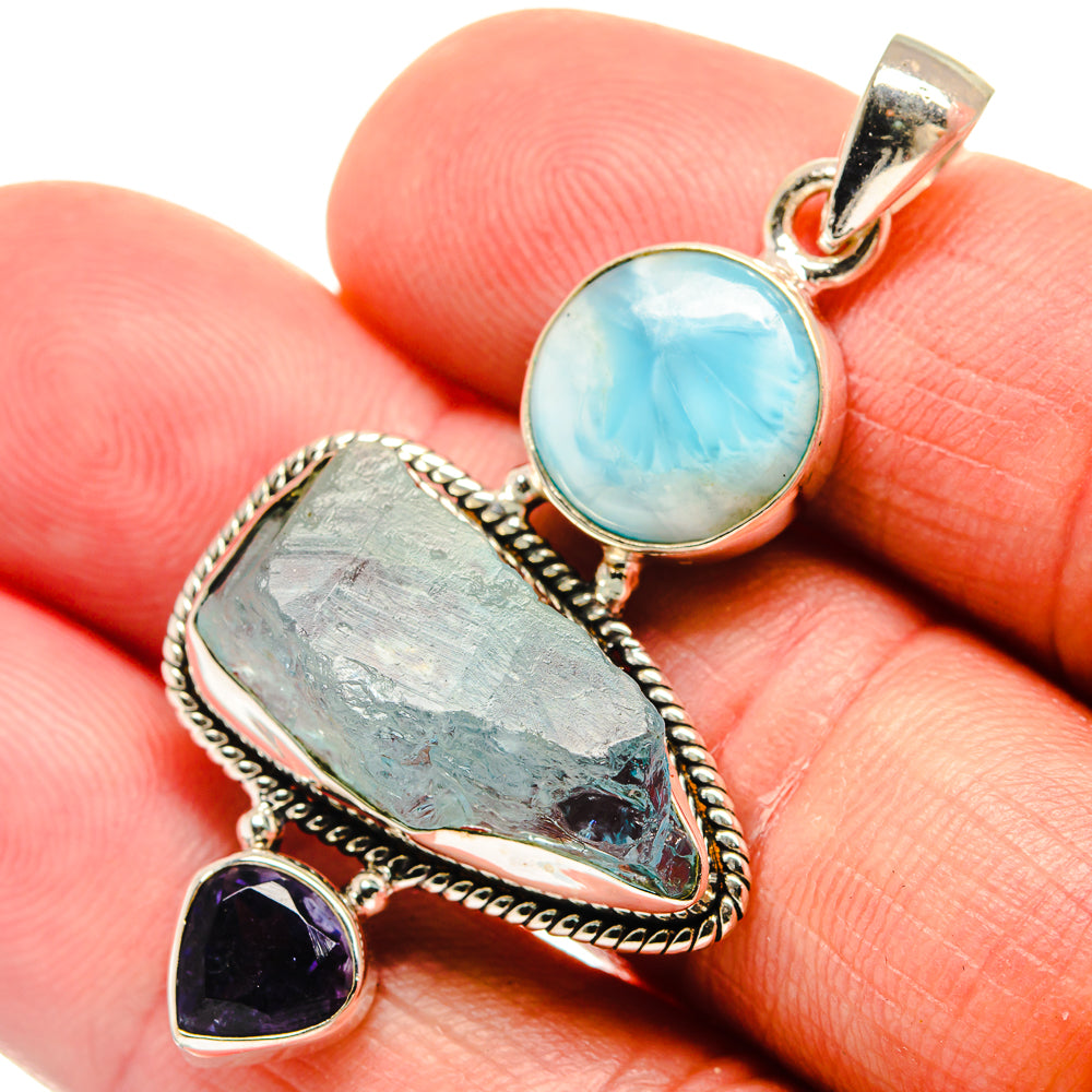 Aquamarine Pendants handcrafted by Anasilvercos - PD23082
