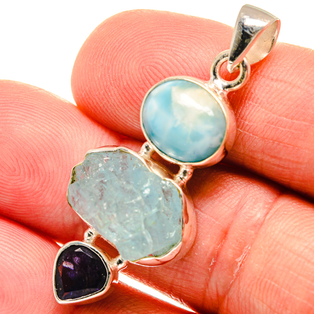 Aquamarine Pendants handcrafted by Anasilvercos - PD23085