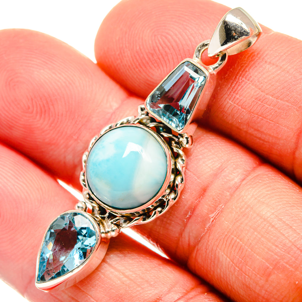 Larimar Pendants handcrafted by Anasilvercos - PD23091