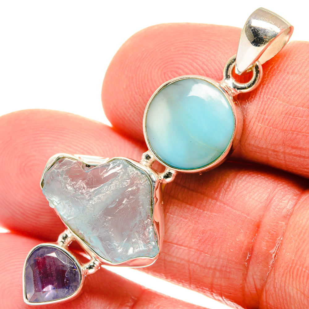 Aquamarine Pendants handcrafted by Anasilvercos - PD23094