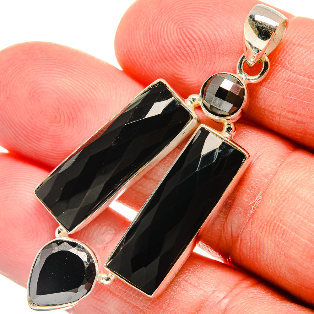 Black Onyx Pendants handcrafted by Anasilvercos - PD23114