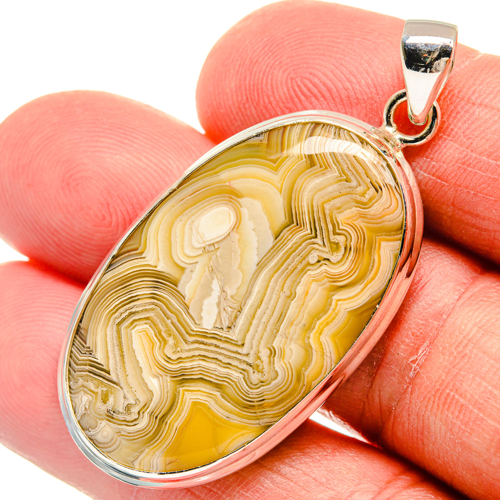 Laguna Lace Agate Pendants handcrafted by Anasilvercos - PD23119