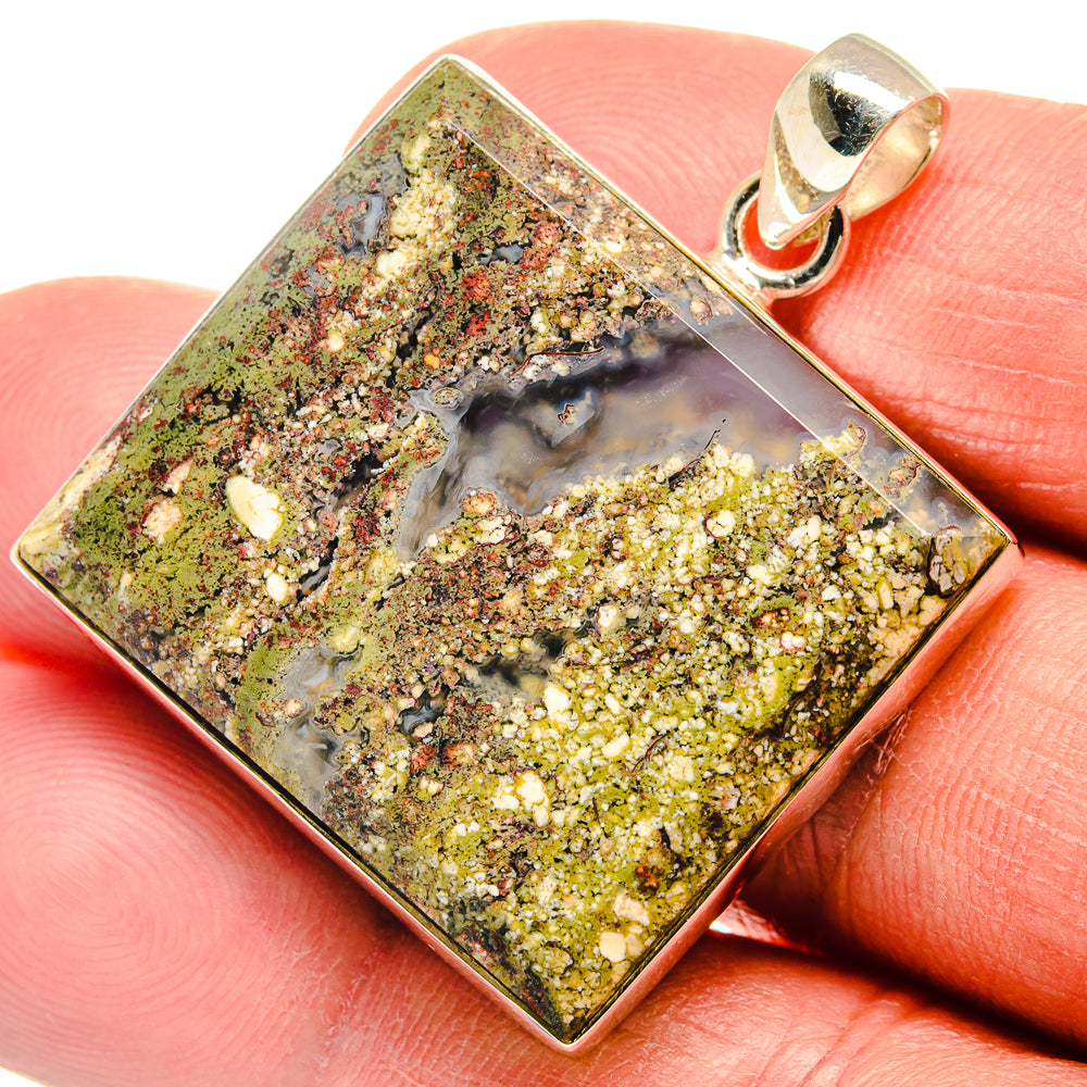 Indonesian Plume Agate Pendants handcrafted by Anasilvercos - PD23132