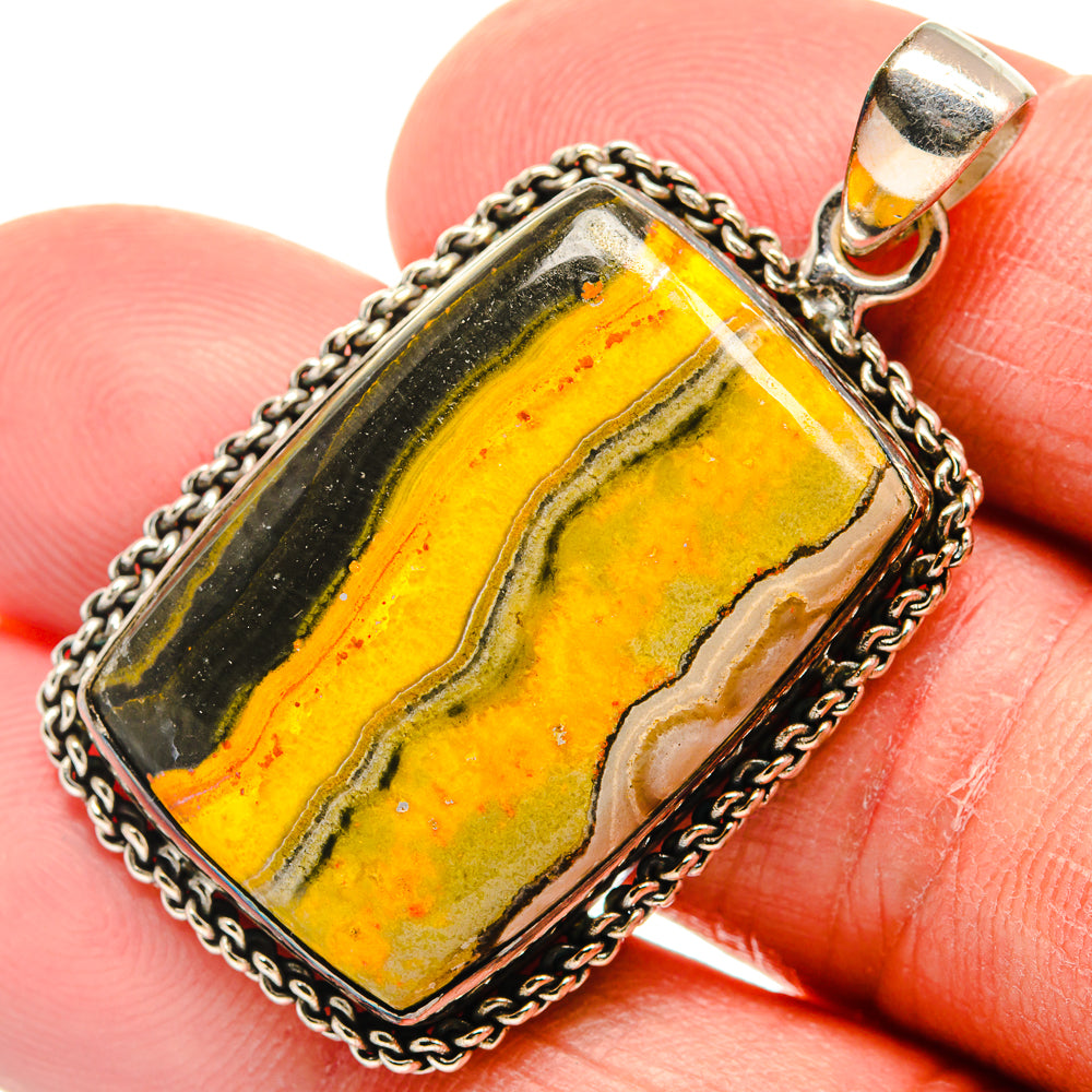 Bumble Bee Jasper Pendants handcrafted by Anasilvercos - PD23149