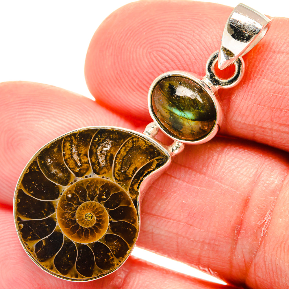 Ammonite Fossil Pendants handcrafted by Anasilvercos - PD23187