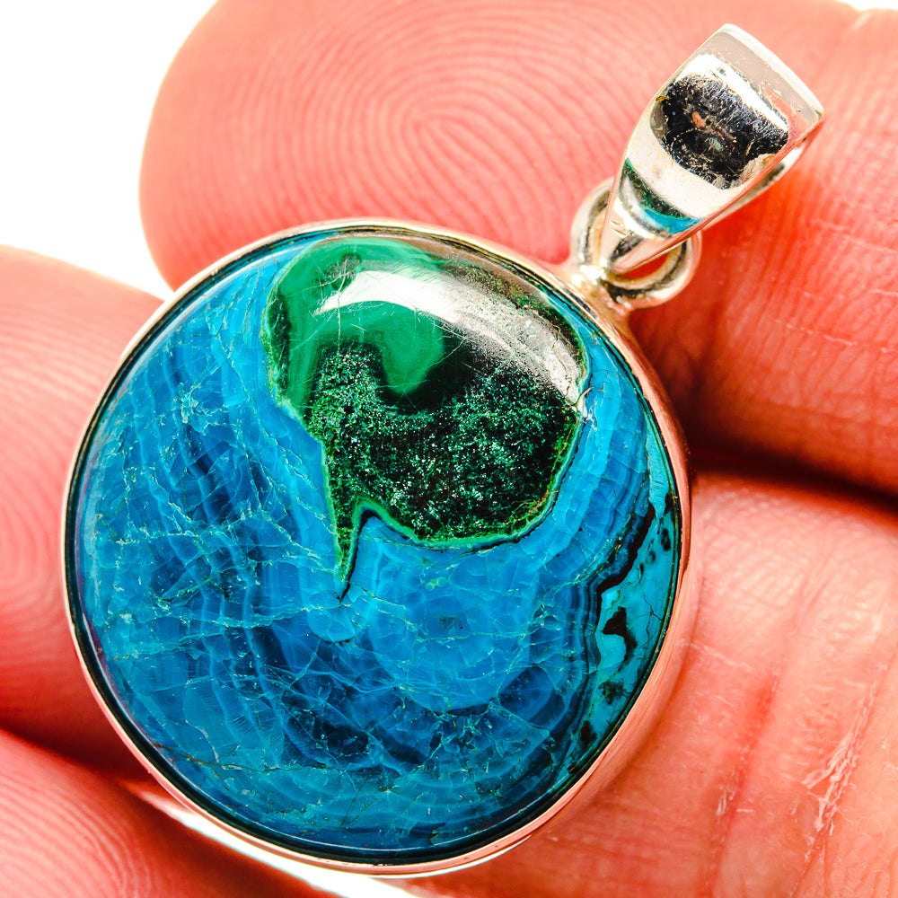 Chrysocolla In Malachite Pendants handcrafted by Anasilvercos - PD23198