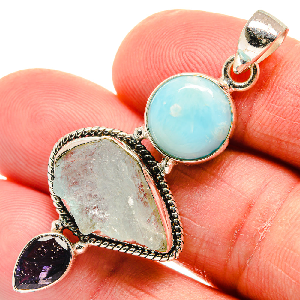 Aquamarine Pendants handcrafted by Anasilvercos - PD23213