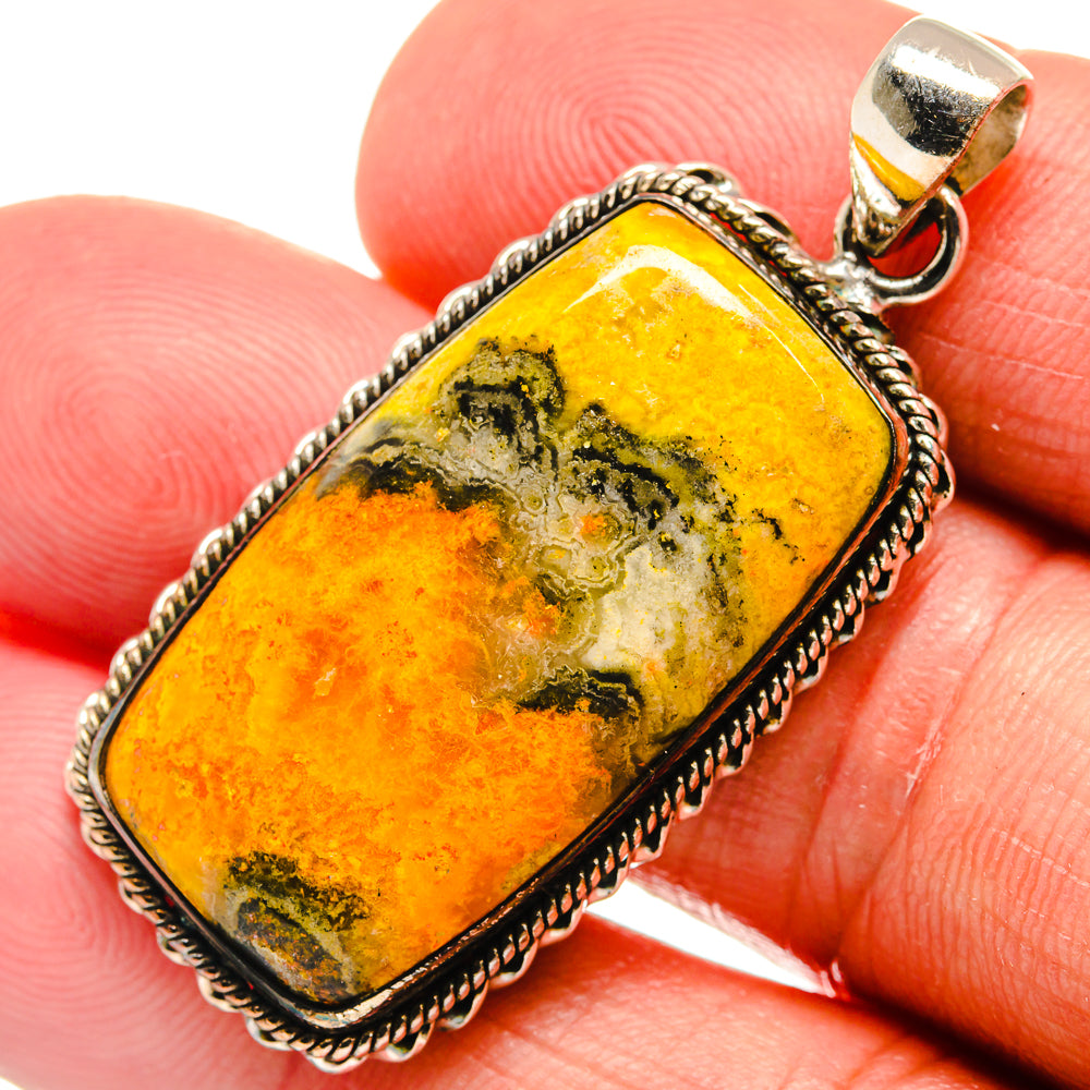 Bumble Bee Jasper Pendants handcrafted by Anasilvercos - PD23255
