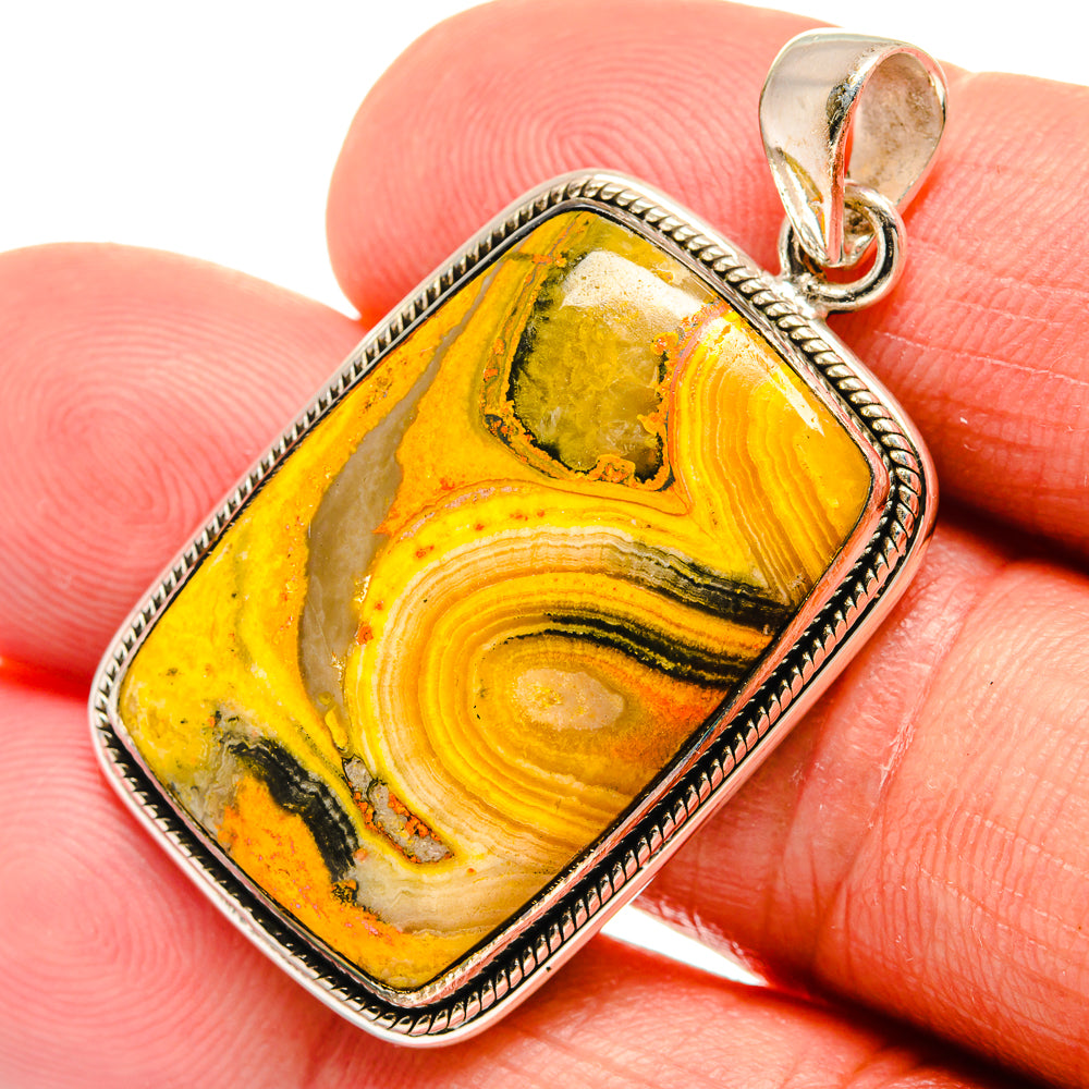 Bumble Bee Jasper Pendants handcrafted by Anasilvercos - PD23256