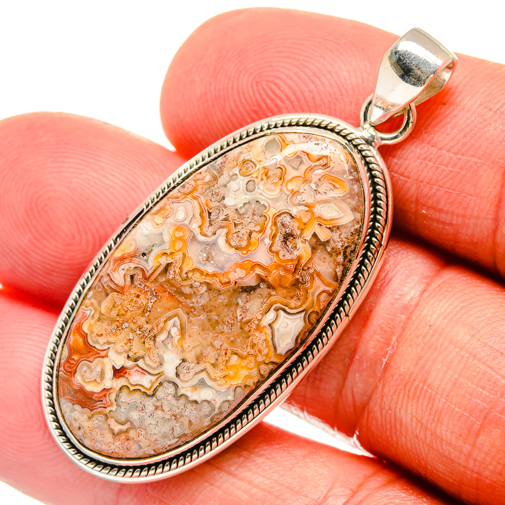 Laguna Lace Agate Pendants handcrafted by Anasilvercos - PD23258
