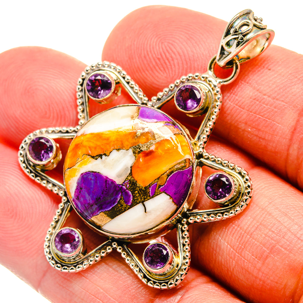 Spiny Oyster Turquoise Pendants handcrafted by Anasilvercos - PD23260