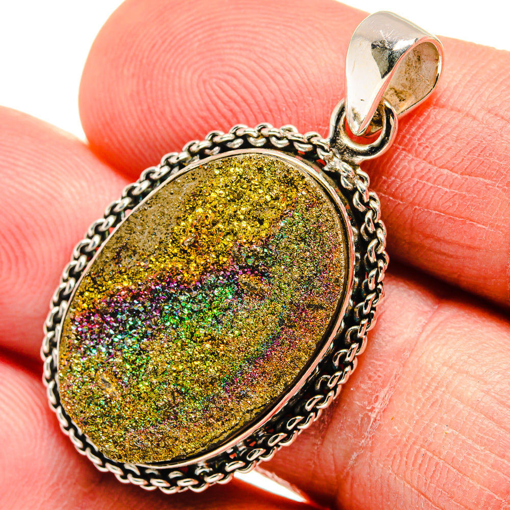 Spectro Pyrite Fossil Pendants handcrafted by Anasilvercos - PD23269