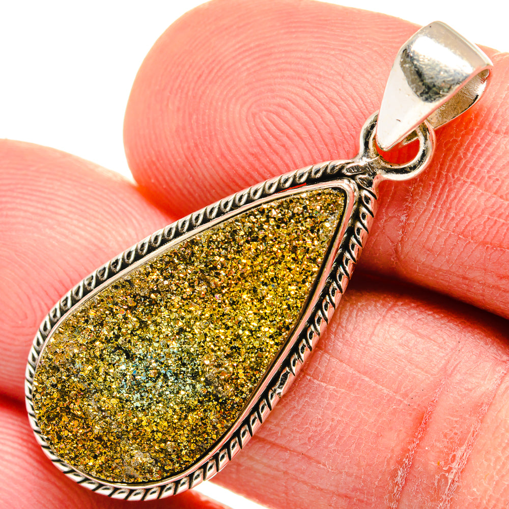Spectro Pyrite Fossil Pendants handcrafted by Anasilvercos - PD23270