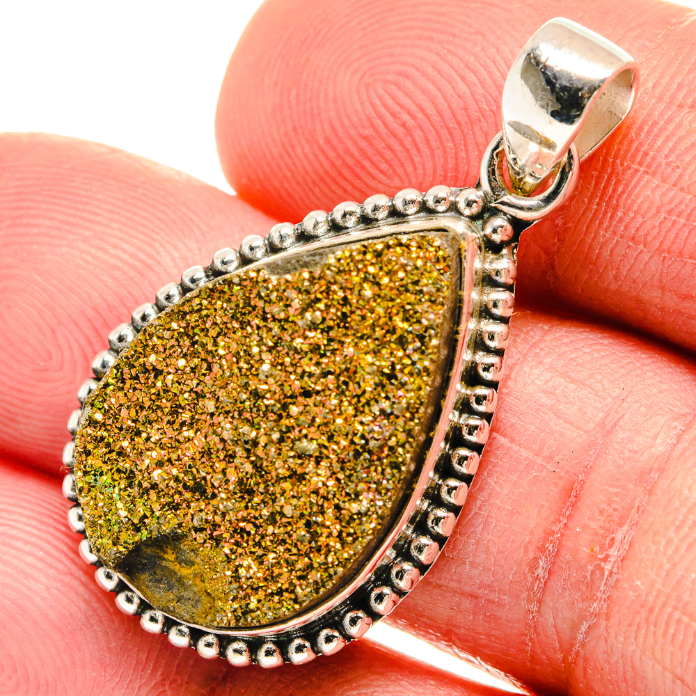 Spectro Pyrite Fossil Pendants handcrafted by Anasilvercos - PD23271