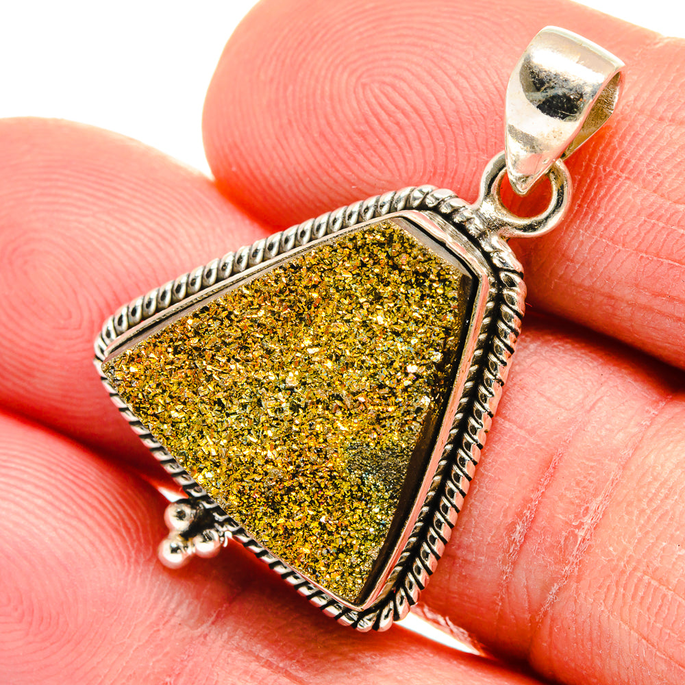Spectro Pyrite Fossil Pendants handcrafted by Anasilvercos - PD23272