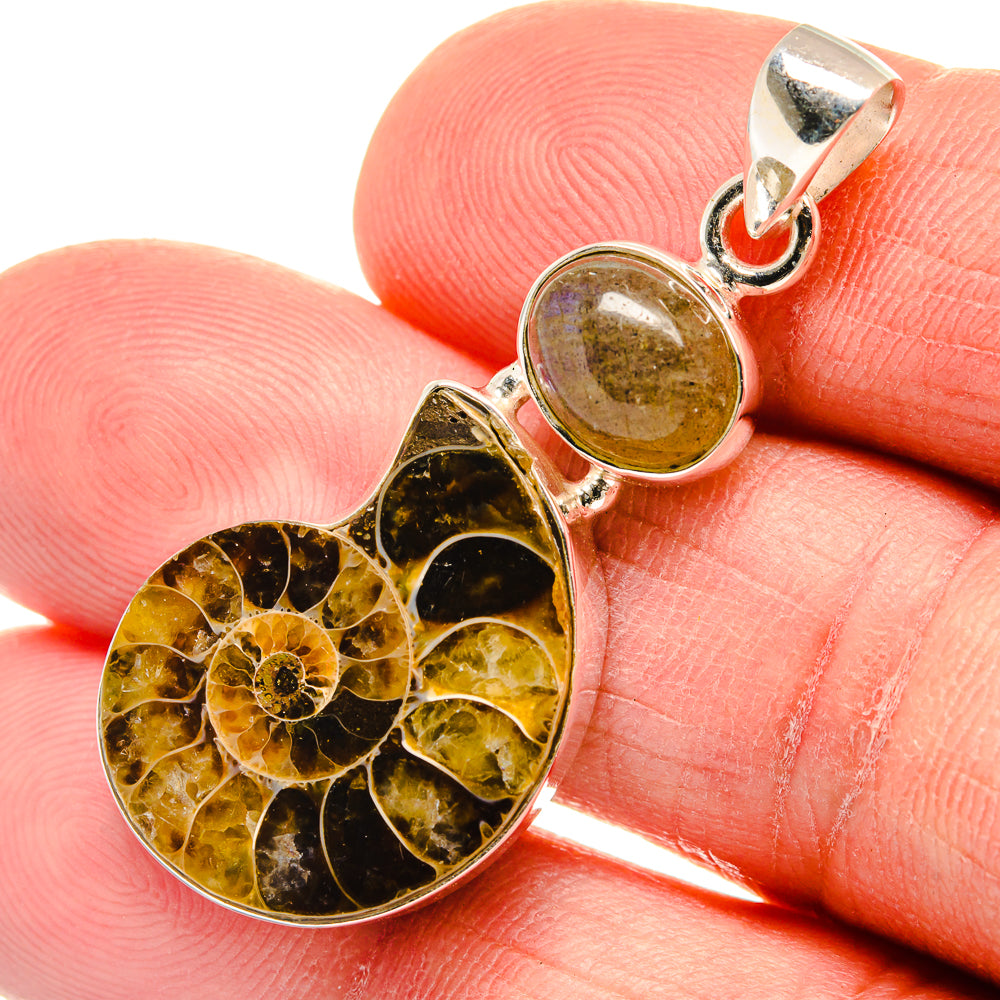 Ammonite Fossil Pendants handcrafted by Anasilvercos - PD23284