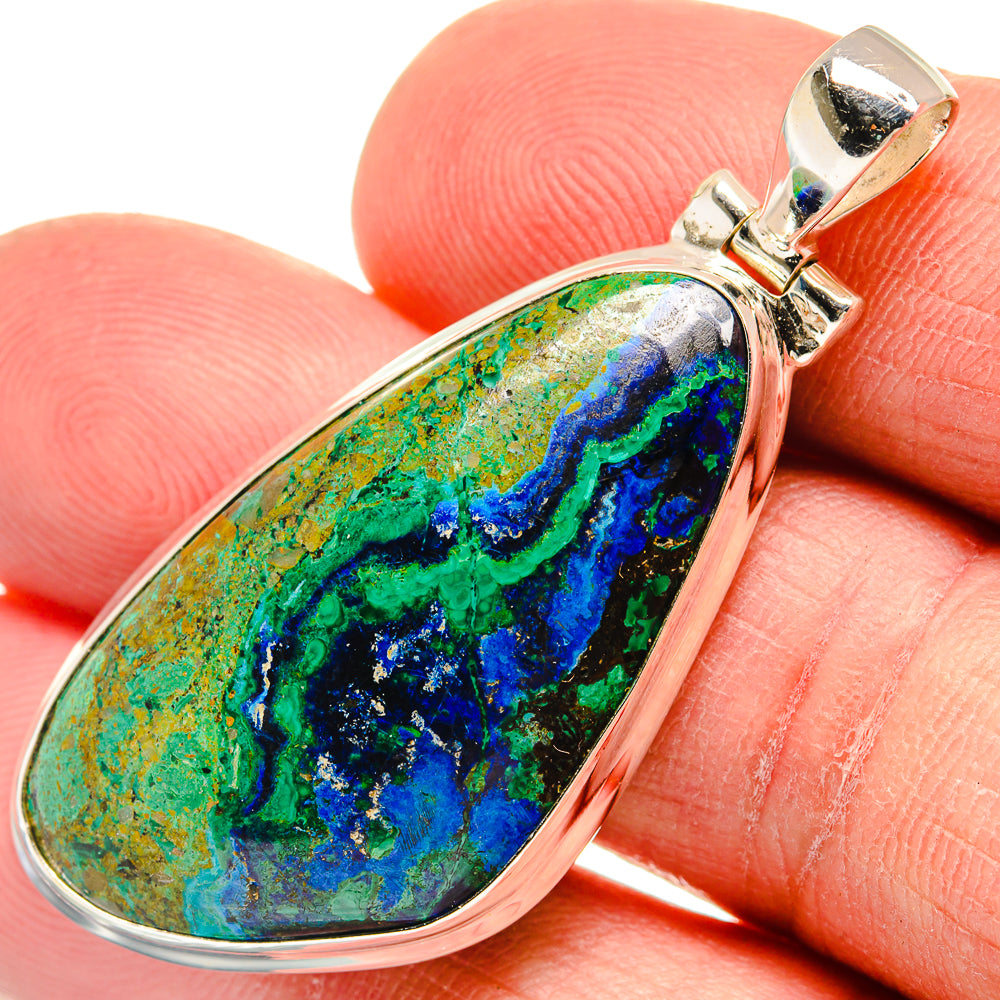 Azurite Malachite Pendants handcrafted by Anasilvercos - PD23294