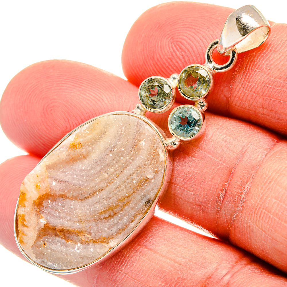 Desert Druzy Pendants handcrafted by Anasilvercos - PD23309