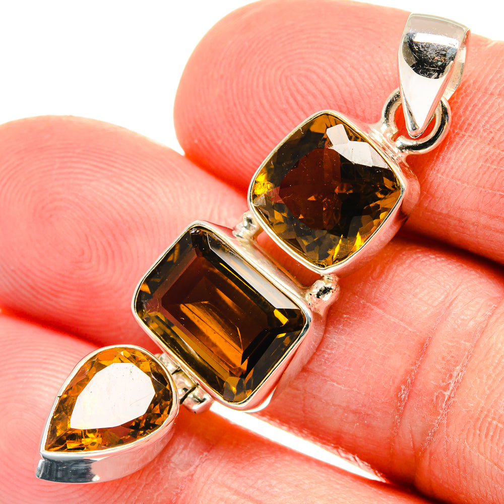 Smoky Quartz Pendants handcrafted by Anasilvercos - PD23335