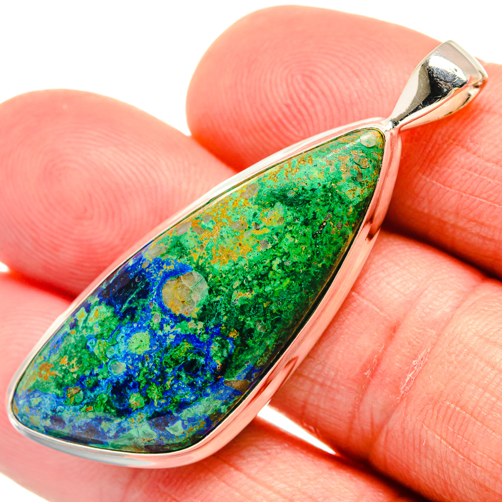 Azurite Malachite Pendants handcrafted by Anasilvercos - PD23385