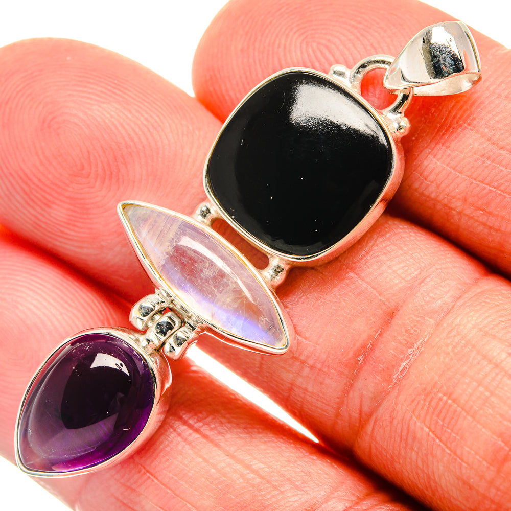 Black Onyx Pendants handcrafted by Anasilvercos - PD23420