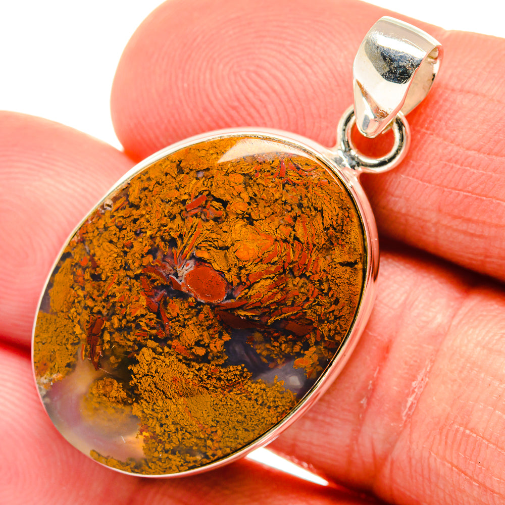 Plume Agate Pendants handcrafted by Anasilvercos - PD23437