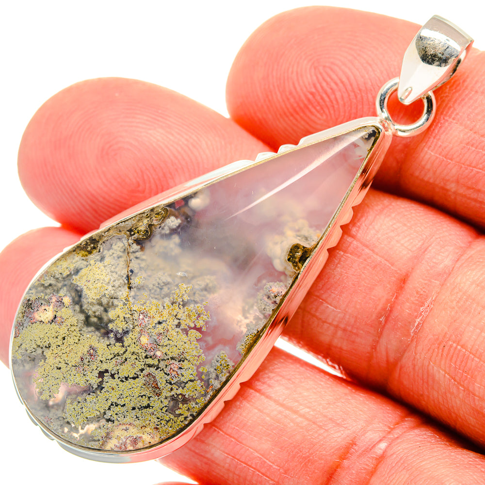 Plume Agate Pendants handcrafted by Anasilvercos - PD23449