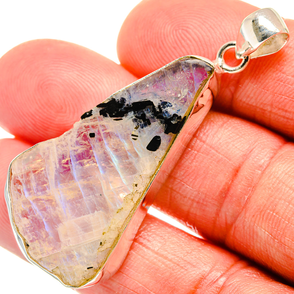 Rainbow Moonstone Pendants handcrafted by Anasilvercos - PD23464