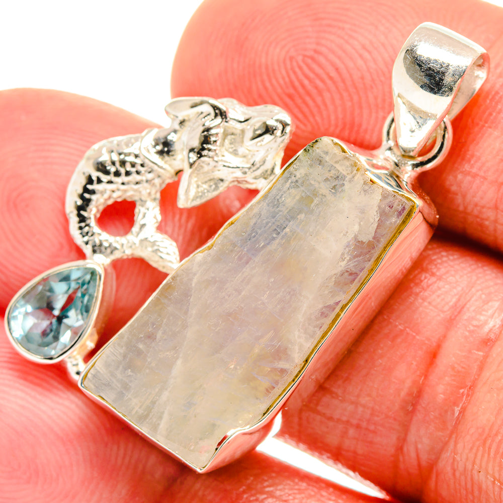 Rainbow Moonstone Pendants handcrafted by Anasilvercos - PD23469