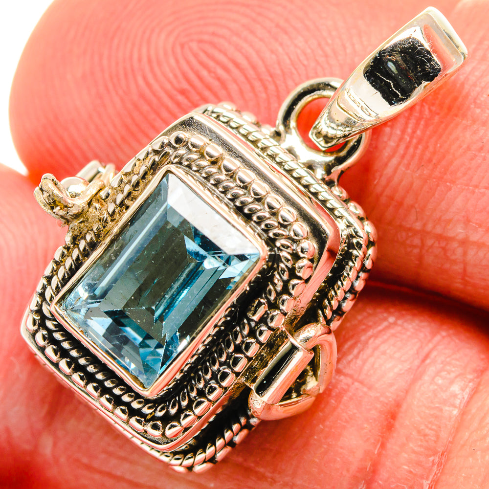 Blue Topaz Pendants handcrafted by Anasilvercos - PD23484