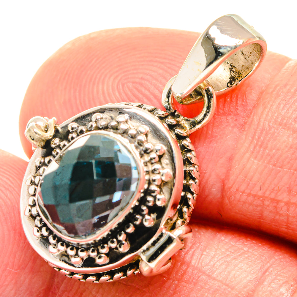 Blue Topaz Pendants handcrafted by Anasilvercos - PD23489