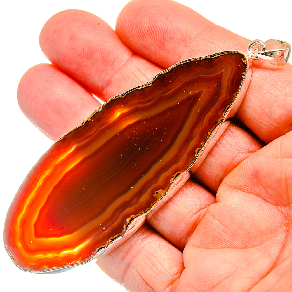 Red Botswana Agate Pendants handcrafted by Anasilvercos - PD23492