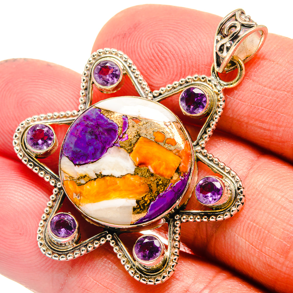 Spiny Oyster Turquoise Pendants handcrafted by Anasilvercos - PD23510