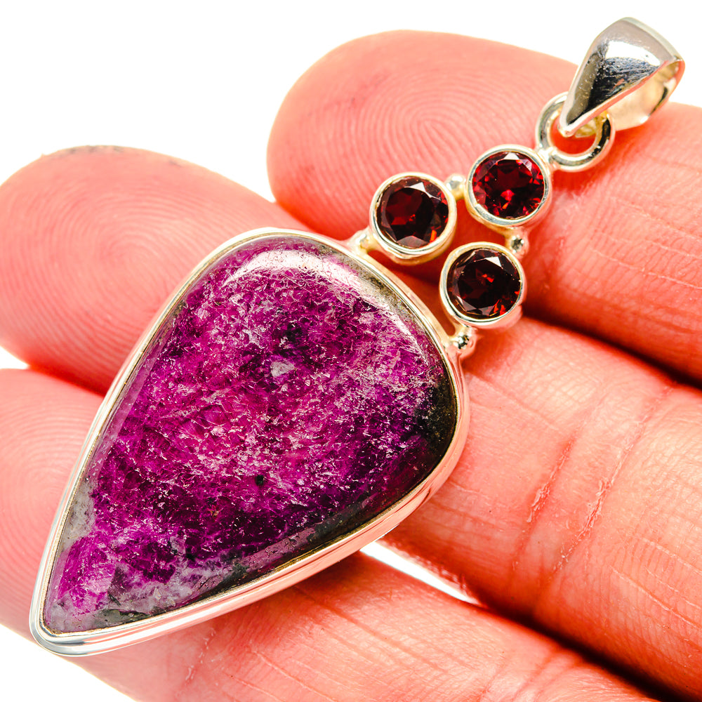 Ruby Zoisite Pendants handcrafted by Anasilvercos - PD23545