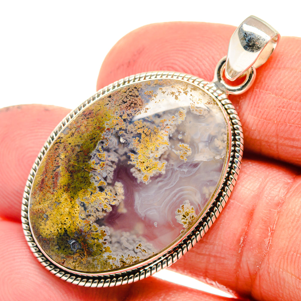 Plume Agate Pendants handcrafted by Anasilvercos - PD23549