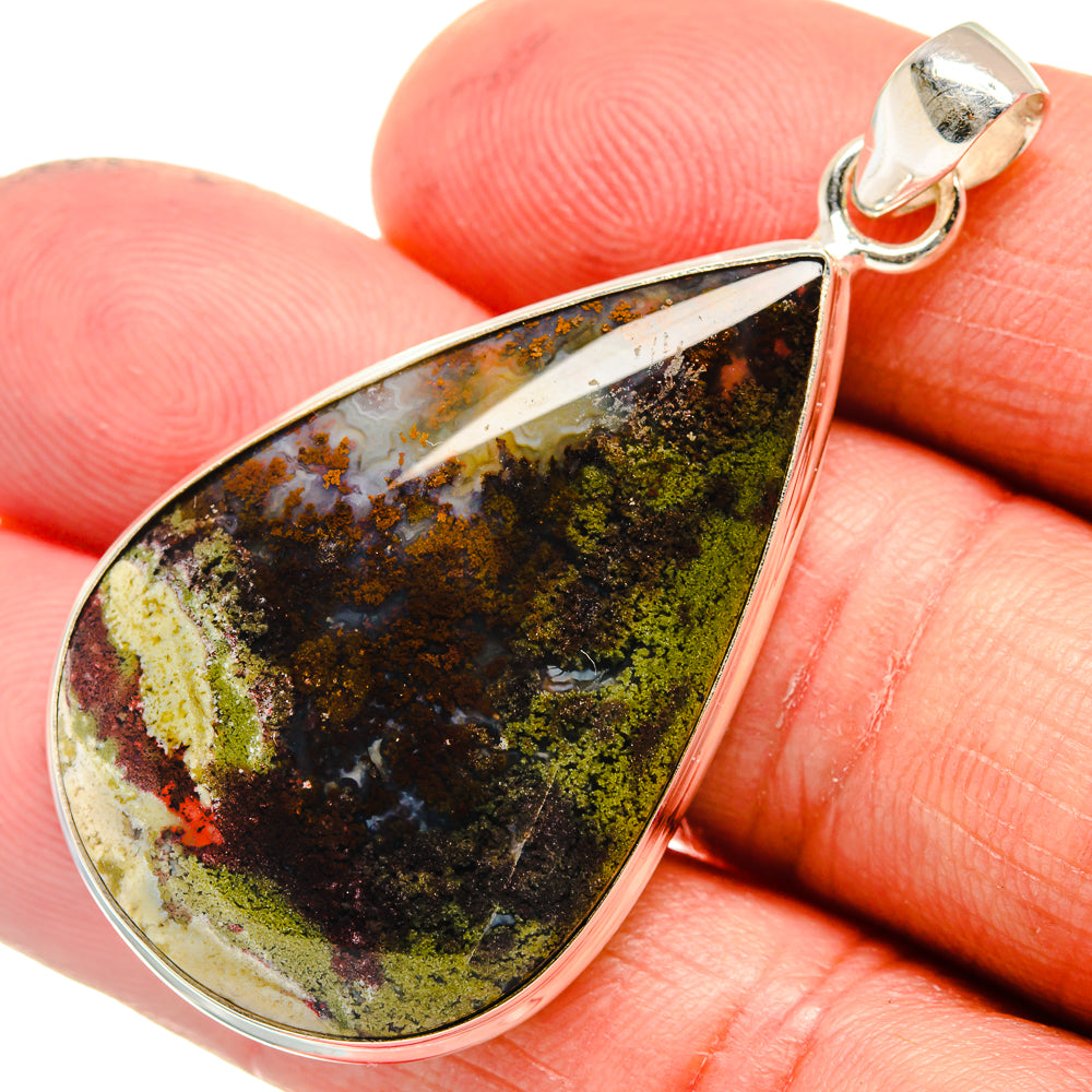 Plume Agate Pendants handcrafted by Anasilvercos - PD23554