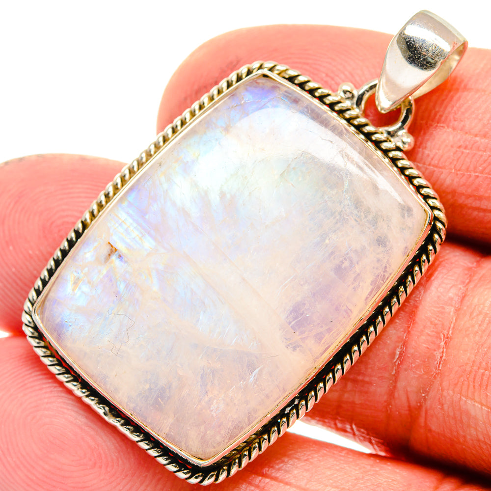 Rainbow Moonstone Pendants handcrafted by Anasilvercos - PD23558