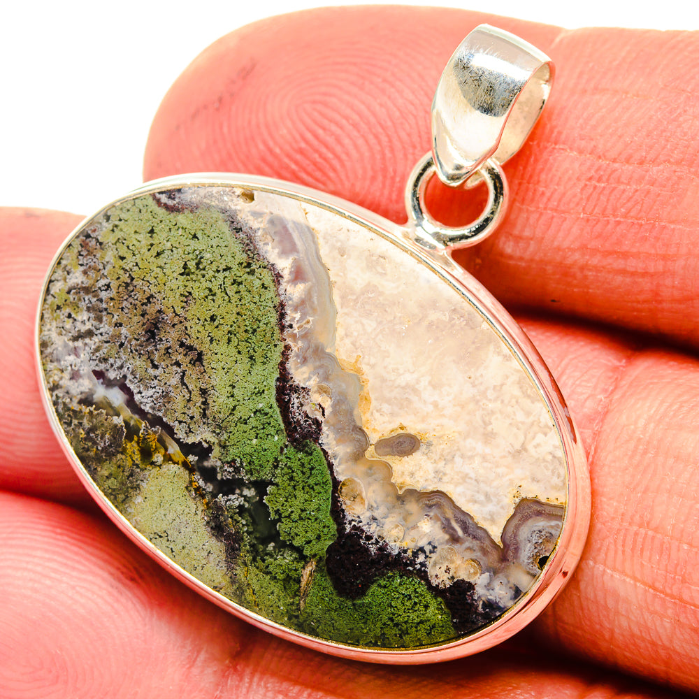 Plume Agate Pendants handcrafted by Anasilvercos - PD23566